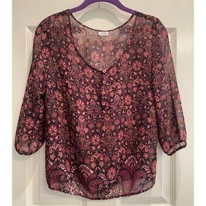 Sheer floral blouse